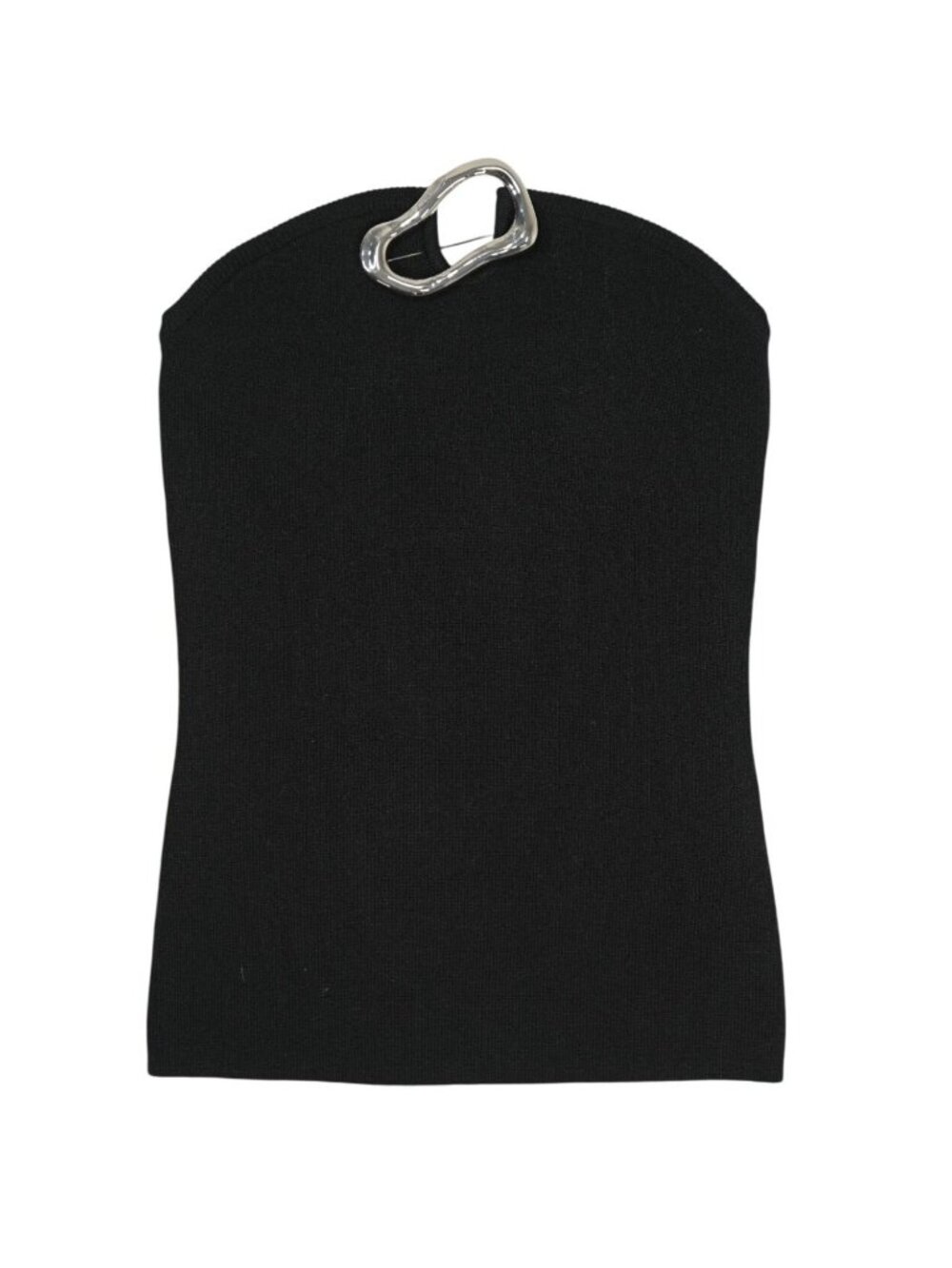 NA-KD Strapless Metal Brooch Top in Black